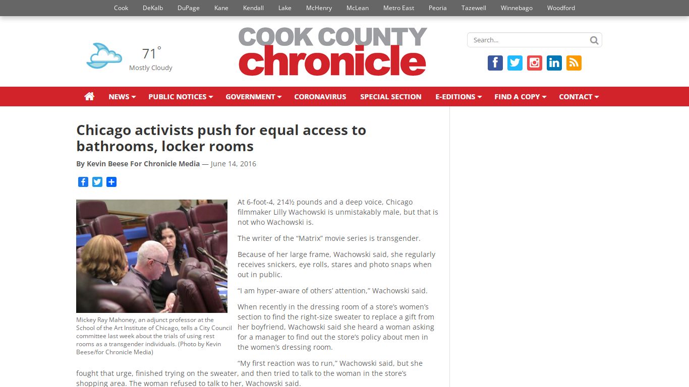 Chicago activists push for equal access to bathrooms, locker rooms ...